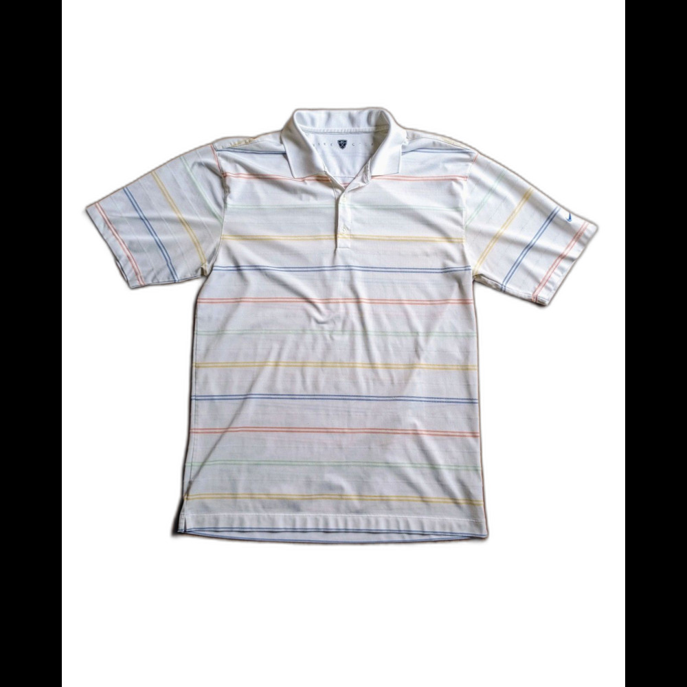 Nike Golf Striped Polo Shirt Men's L White